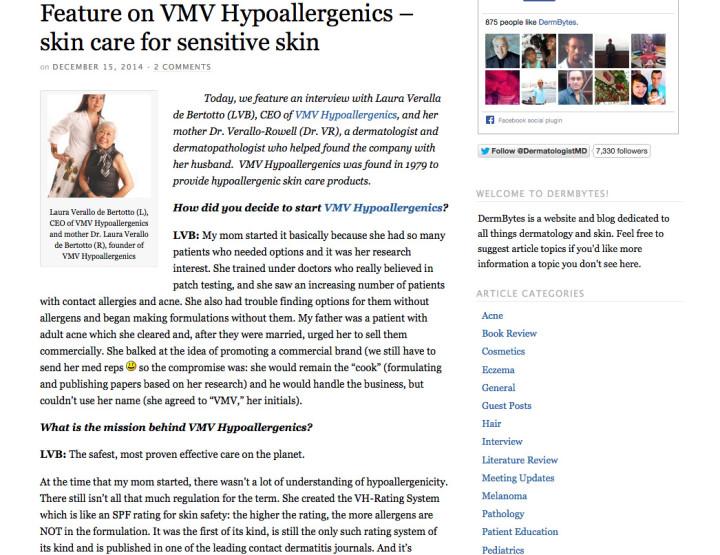 VMV Hypoallergenics & Family - Dermbytes.com